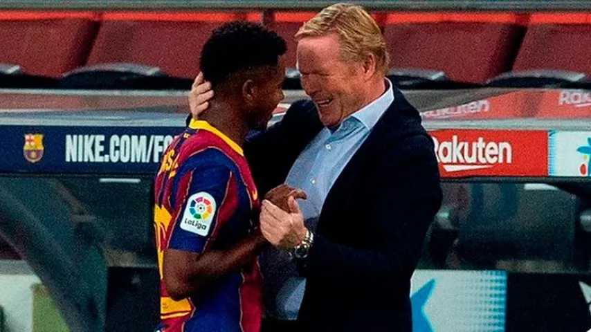 Koeman confía en un gran futuro de Ansu Fati en el FC Barcelona. (Foto: @LaLiga)