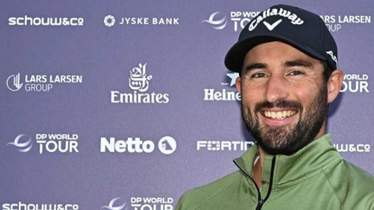 Frederic Lacroix celebra su victoria en el DP World Tour.