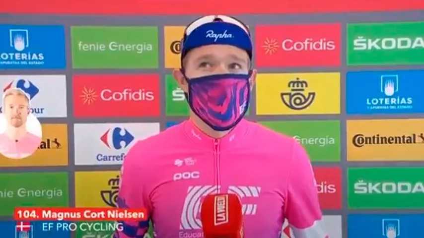 En meta, Cort Nielsen dijo que sabía que tenía opciones en un sprint reducido. (Foto: @LaVuelta)