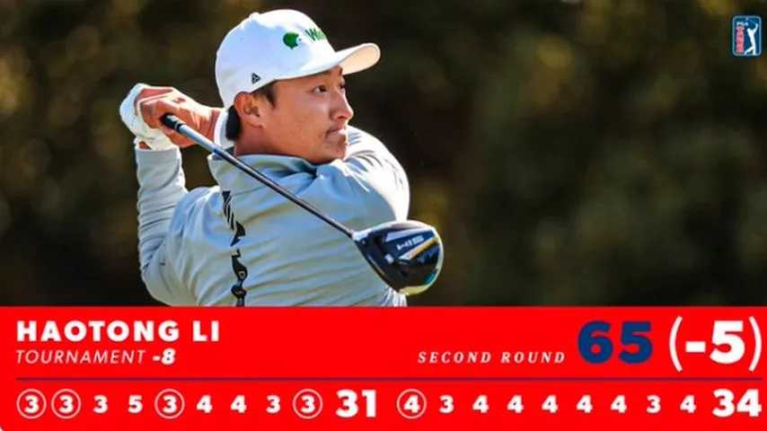 El chino Haotong Li se ha puesto líder en San Francisco. (Foto: @PGA_TOUR)