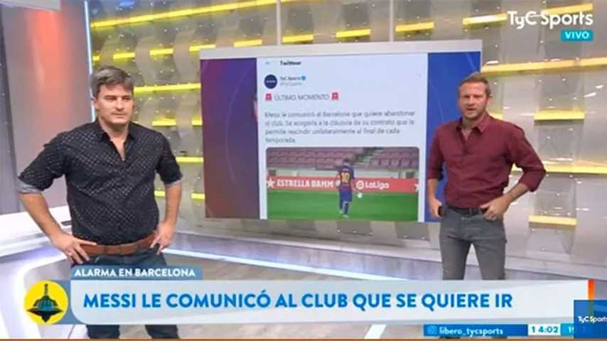 Enorme impacto en Argentina de la ruptura de Messi con el FC Barcelona. (Foto:  TyC Sports) )