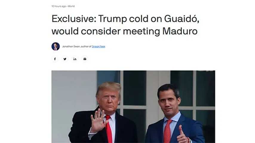 La exclusiva de Axios sobre Trump y Guaidó. (Captura: UN/Axios)