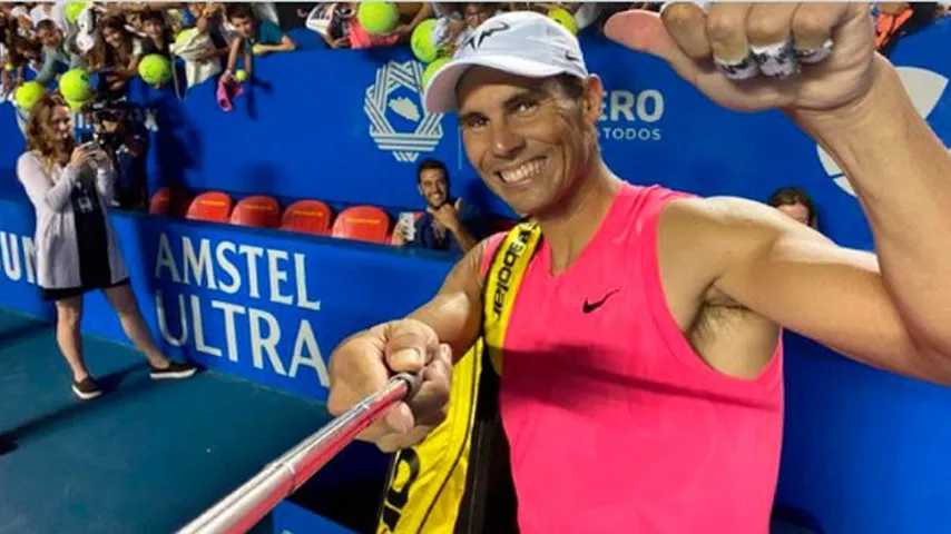 Rafa Nadal volvió a la acción con una sólida victoria. (Foto: @AbiertoTelcel)