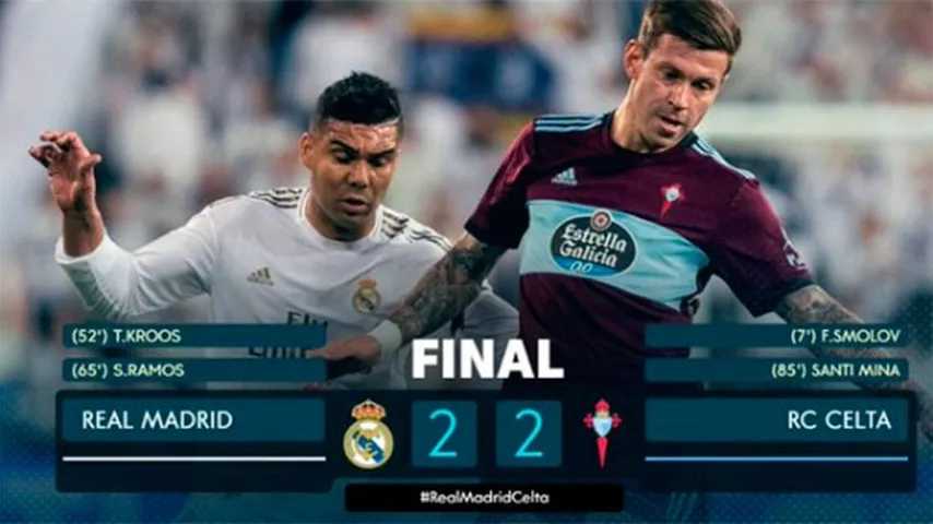 Empate inesperado en el Santiago Bernabéu. (Foto: @LaLigatv)