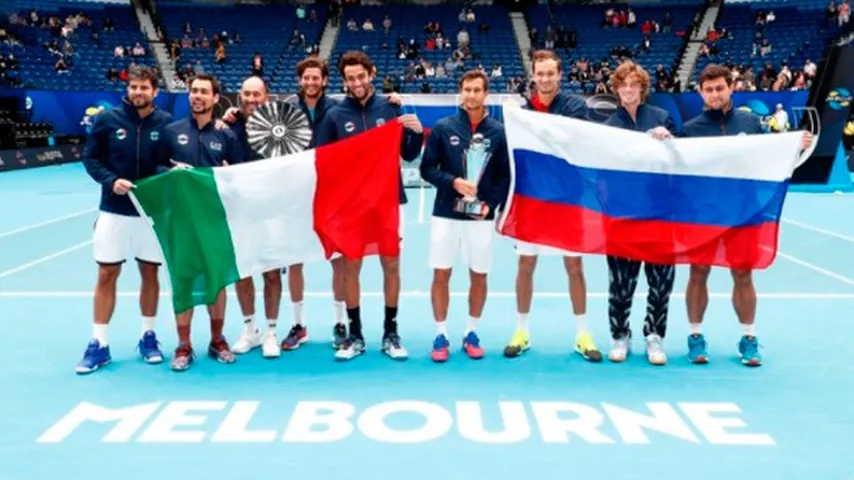 Una gran semana para ambos equipos, el de Rusia y el de Italia. (Foto: @ATPCup)