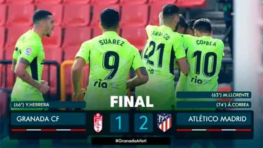 Diego Pablo Simeone, orgulloso de la reacción de su equipo. (Imagen: @LaLigatv)