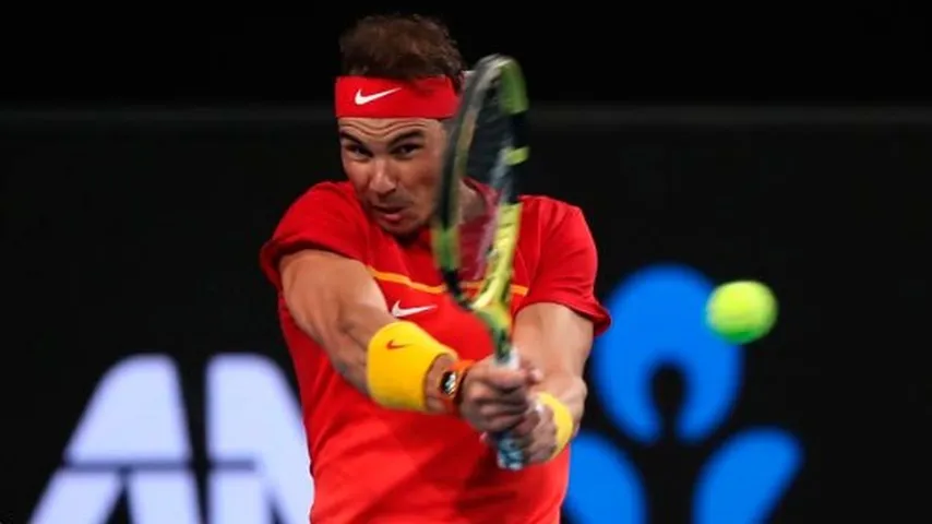 Nadal anotó el segundo de los tres puntos de España. (Foto: @ATPCup)