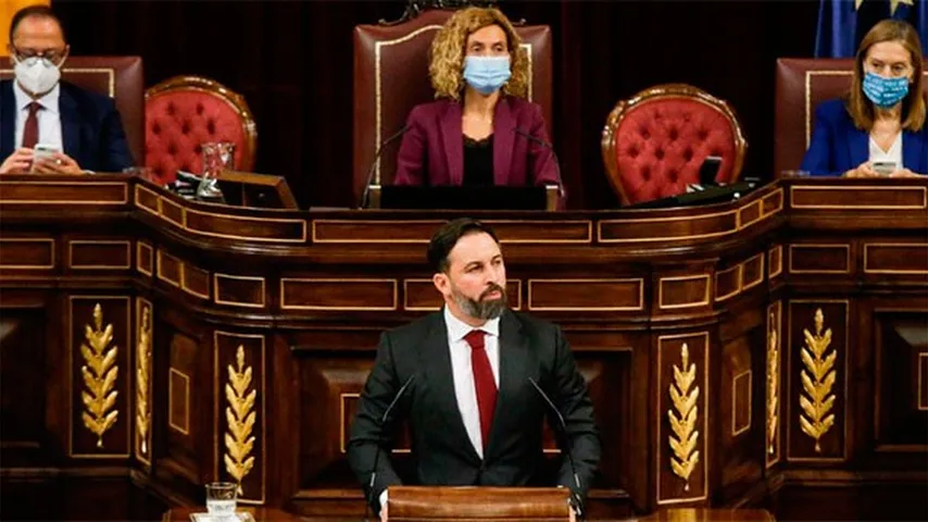 Santiago Abascal durante su intervención. (Foto: @Congreso)