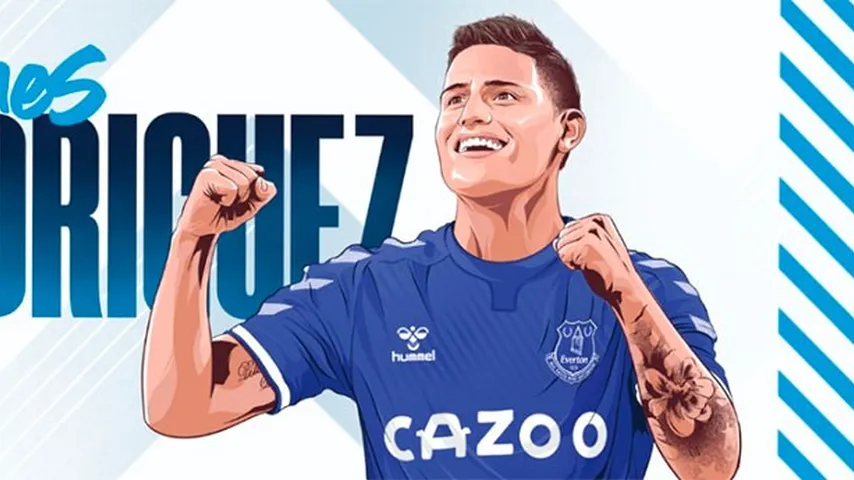 James Rodríguez, la estrella en el Everton de Carlo Ancelotti. (Imagen: @Everton)