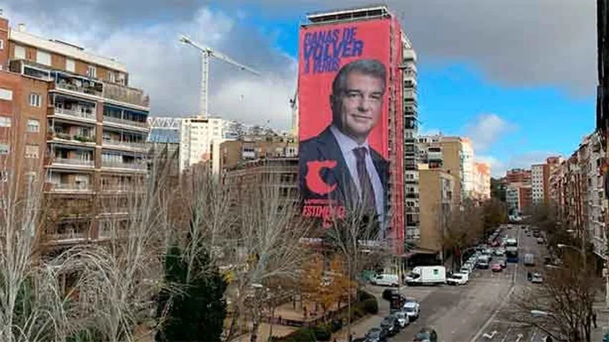 Laporta arrancó su campaña junto al Santiago Bernabéu. (Foto: @JoanLaportaFCB)