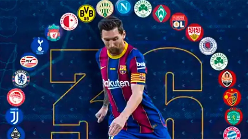 Messi anota en 16 ediciones consecutivas de la Liga de Campeones. (Imagen; @FC Barcelona)