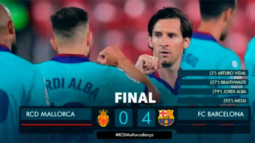 El FC Barcelona sin piedad ante el Mallorca. (Foto: @LaLigatv)