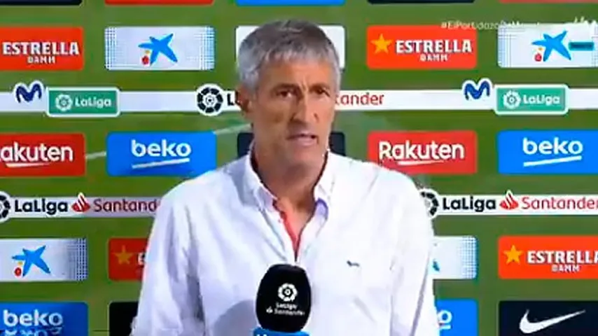 La autocrítica de Quique Setién. (captura @MovistarFutbol/Twitter)